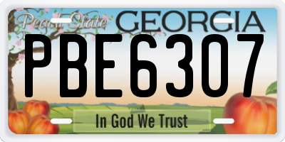 GA license plate PBE6307