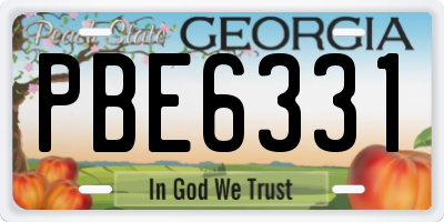 GA license plate PBE6331
