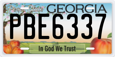 GA license plate PBE6337