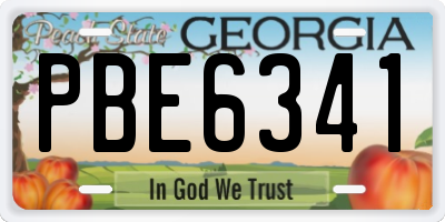 GA license plate PBE6341