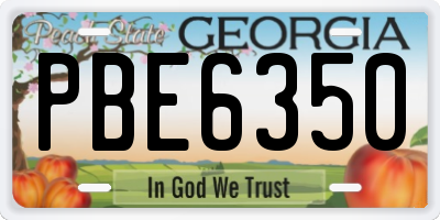 GA license plate PBE6350