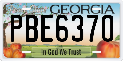 GA license plate PBE6370