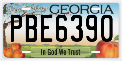 GA license plate PBE6390