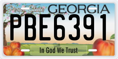 GA license plate PBE6391