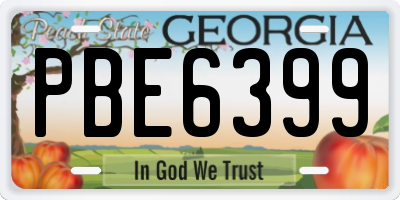 GA license plate PBE6399