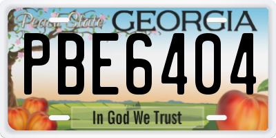 GA license plate PBE6404