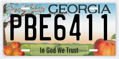 GA license plate PBE6411