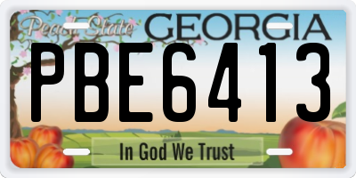 GA license plate PBE6413