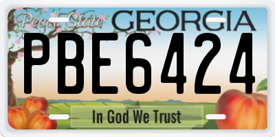 GA license plate PBE6424