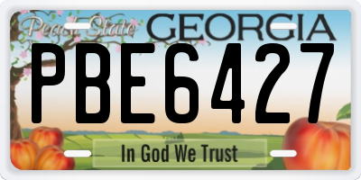 GA license plate PBE6427