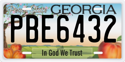 GA license plate PBE6432