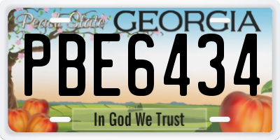 GA license plate PBE6434