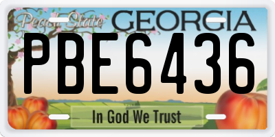 GA license plate PBE6436