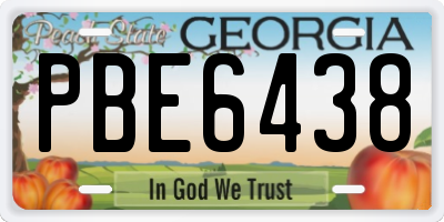 GA license plate PBE6438