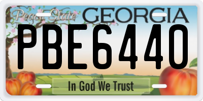 GA license plate PBE6440