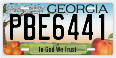 GA license plate PBE6441