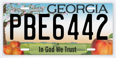 GA license plate PBE6442