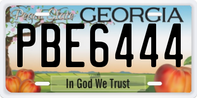 GA license plate PBE6444