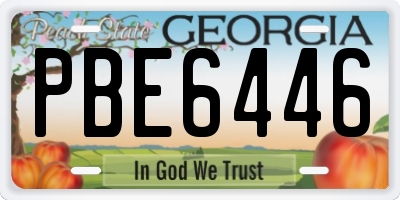 GA license plate PBE6446