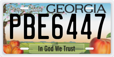 GA license plate PBE6447