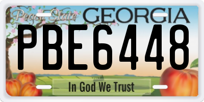 GA license plate PBE6448