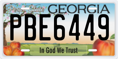 GA license plate PBE6449