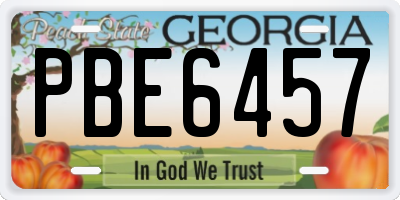 GA license plate PBE6457