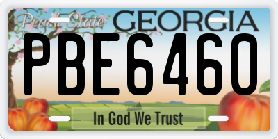 GA license plate PBE6460
