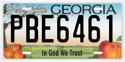 GA license plate PBE6461