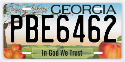 GA license plate PBE6462