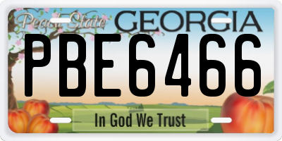 GA license plate PBE6466