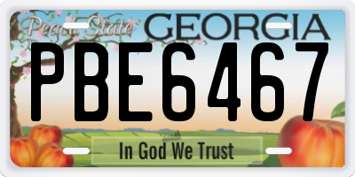 GA license plate PBE6467