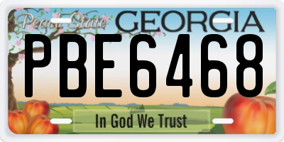 GA license plate PBE6468