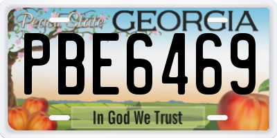 GA license plate PBE6469