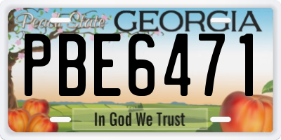 GA license plate PBE6471