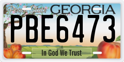 GA license plate PBE6473