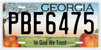 GA license plate PBE6475