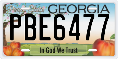 GA license plate PBE6477