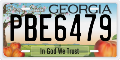 GA license plate PBE6479