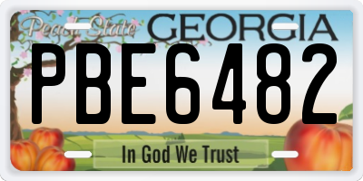 GA license plate PBE6482