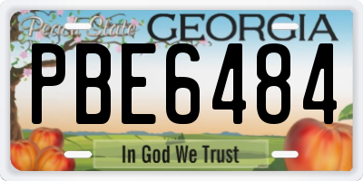 GA license plate PBE6484