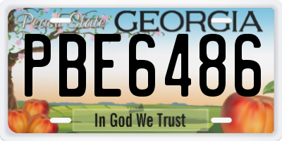 GA license plate PBE6486