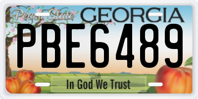 GA license plate PBE6489