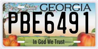 GA license plate PBE6491