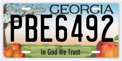 GA license plate PBE6492