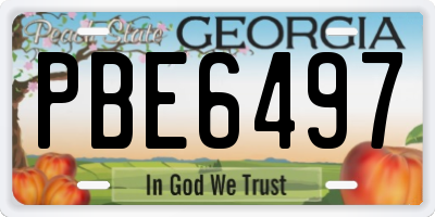 GA license plate PBE6497