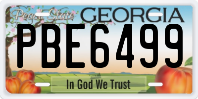 GA license plate PBE6499