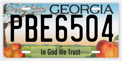 GA license plate PBE6504