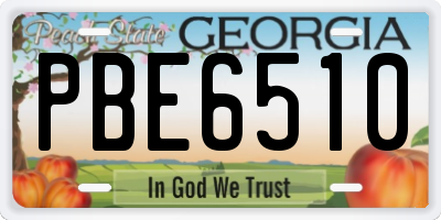 GA license plate PBE6510