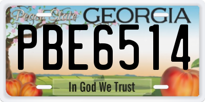 GA license plate PBE6514